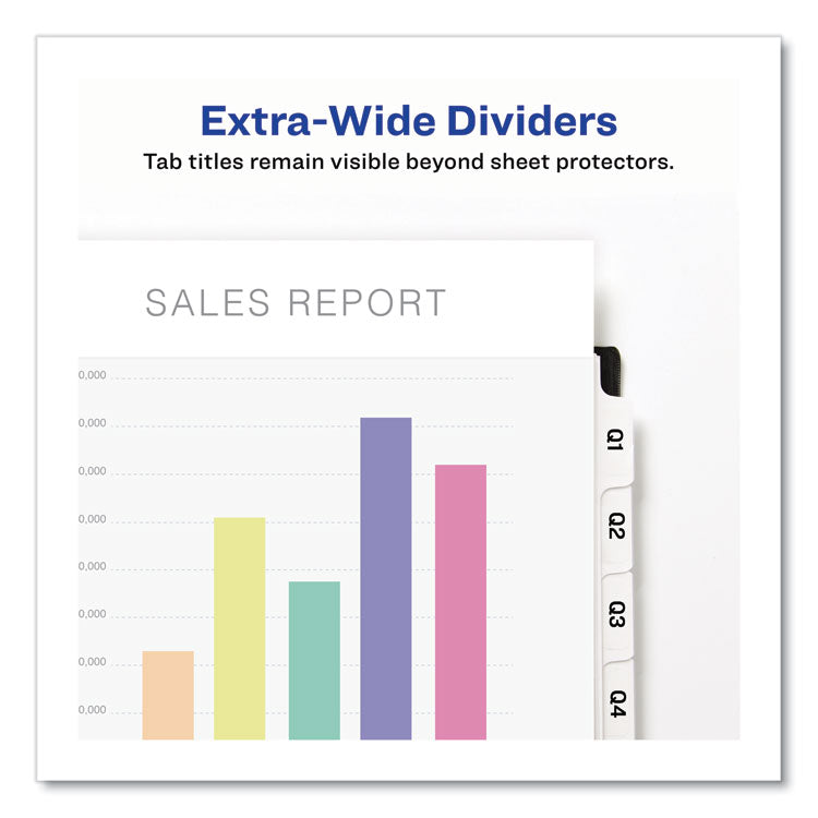 Print and Apply Index Maker Clear Label Dividers, Extra Wide Tabs, 8-Tab, 11.25 x 9.25, White, 5 Sets 2