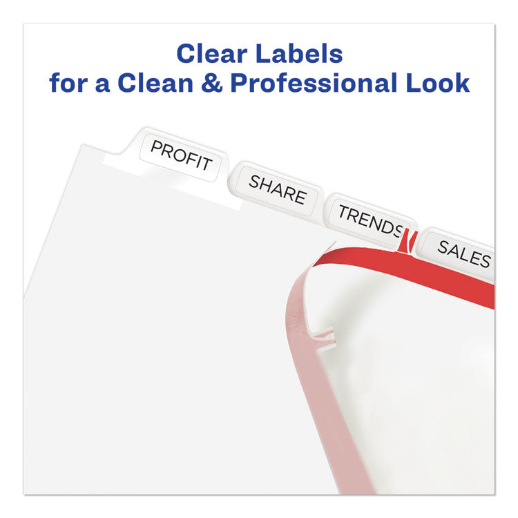 Print and Apply Index Maker Clear Label Unpunched Dividers, 8-Tab, 11 x 8.5, White, White Tabs, 25 Sets 3