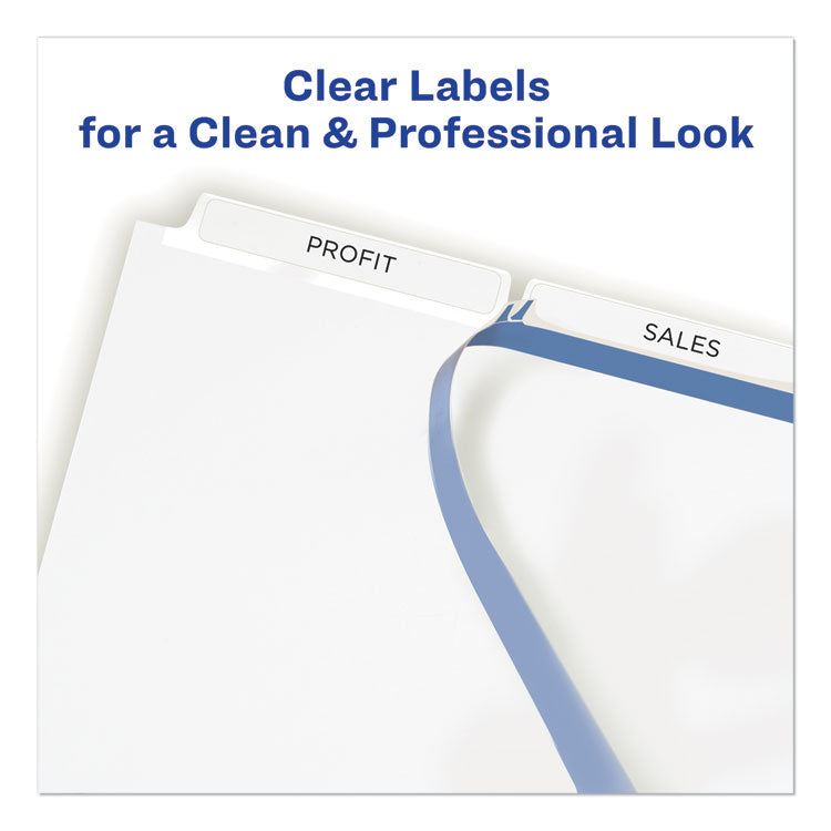 Print and Apply Index Maker Clear Label Dividers, 3-Tab, White Tabs, 11 x 8.5, White, 25 Sets 3