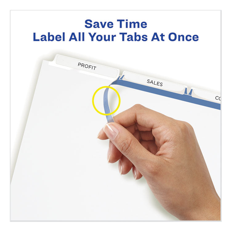 Print and Apply Index Maker Clear Label Dividers, 3-Tab, White Tabs, 11 x 8.5, White, 25 Sets 4