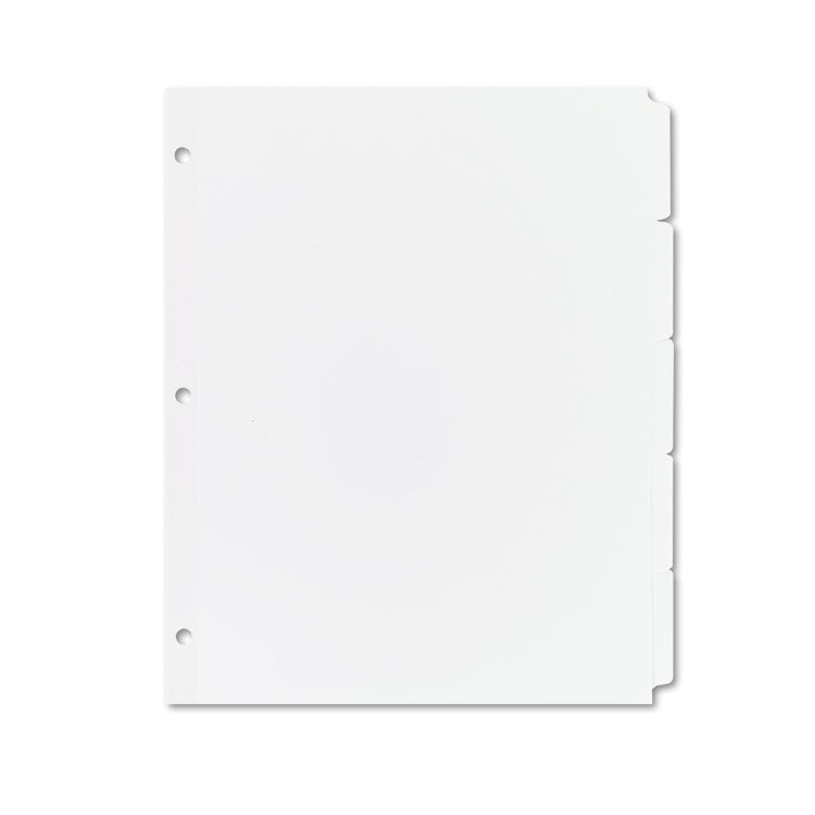 Write and Erase Plain-Tab Paper Dividers, 5-Tab, 11 x 8.5, White, 36 Sets 1