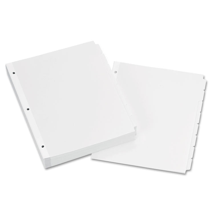 Write and Erase Plain-Tab Paper Dividers, 8-Tab, 11 x 8.5, White, 24 Sets 1