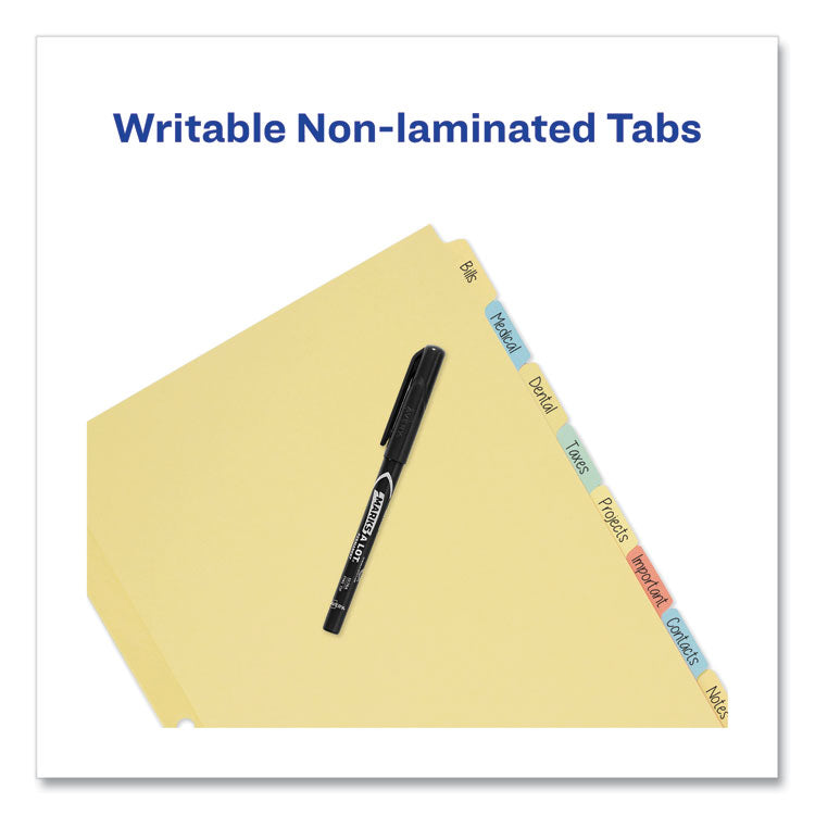 Write and Erase Plain-Tab Paper Dividers, 8-Tab, 11 x 8.5, Multicolor, 24 Sets 2