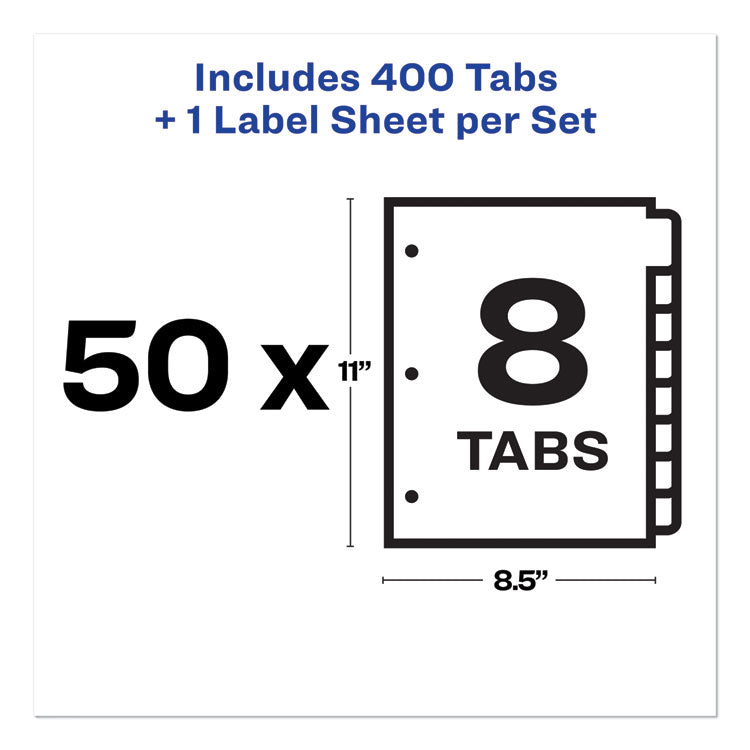 Print and Apply Index Maker Clear Label Dividers, 8-Tab, 11 x 8.5, White, 50 Sets 5