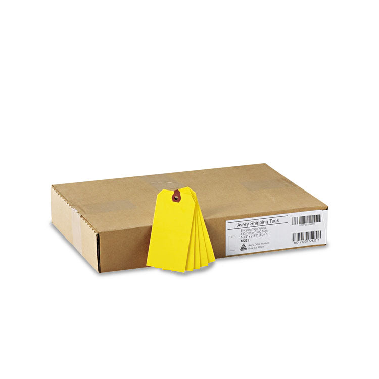 Unstrung Shipping Tags, 11.5 pt Stock, 4.75 x 2.38, Yellow, 1,000/Box 3