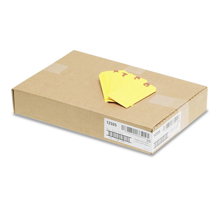 Unstrung Shipping Tags, 11.5 pt Stock, 4.75 x 2.38, Yellow, 1,000/Box 2