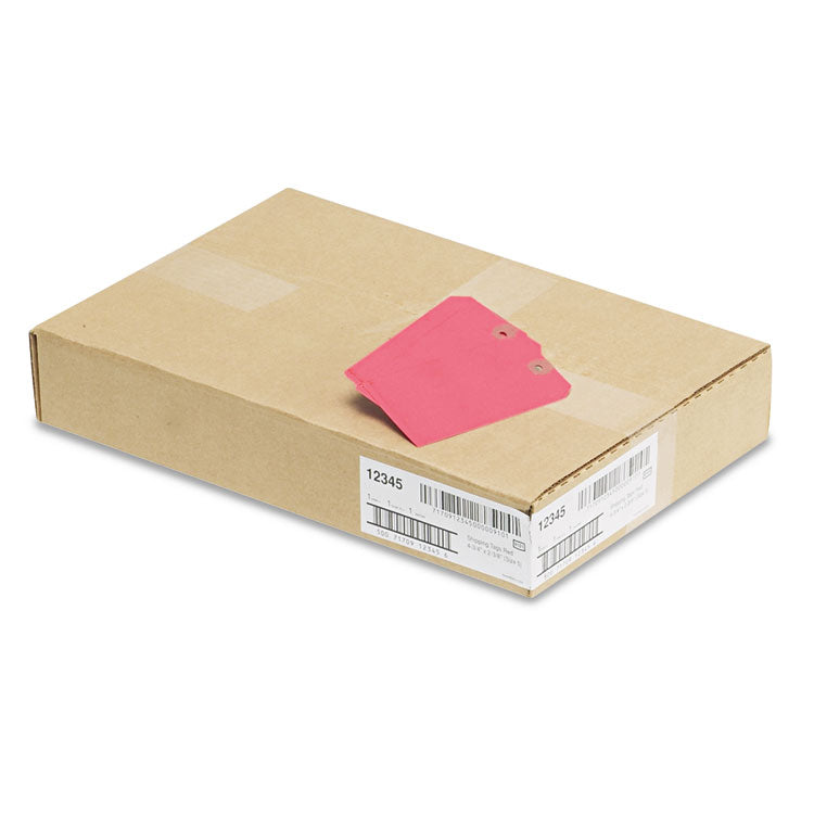 Unstrung Shipping Tags, 11.5 pt.Stock, 4.75 x 2.38, Red, 1,000/Box 2