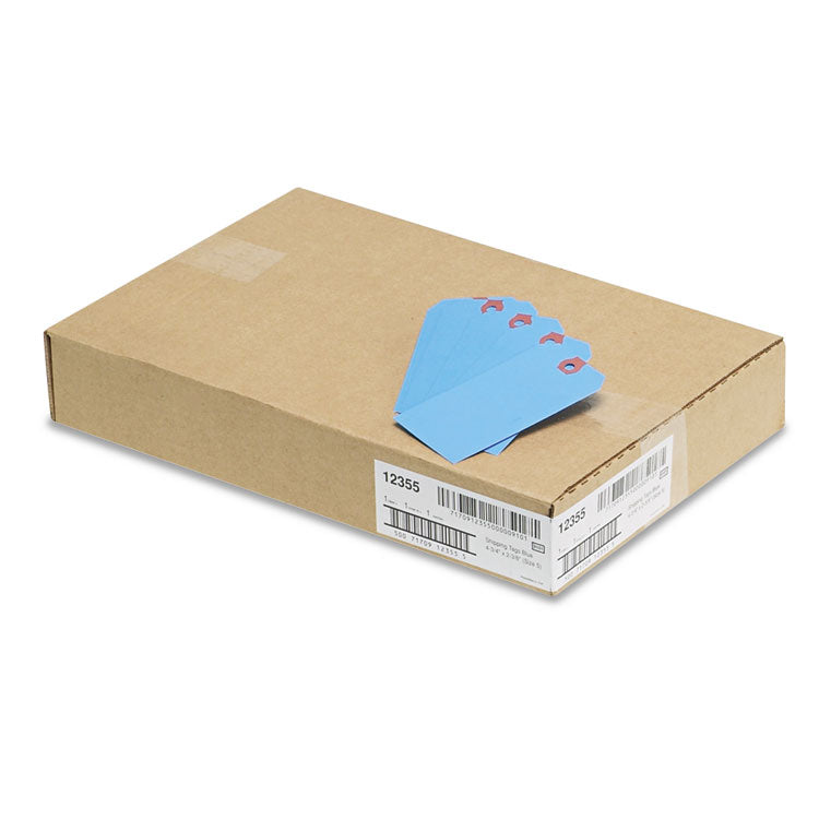 Unstrung Shipping Tags, 11.5 pt Stock, 4.75 x 2.38, Blue, 1,000/Box 2