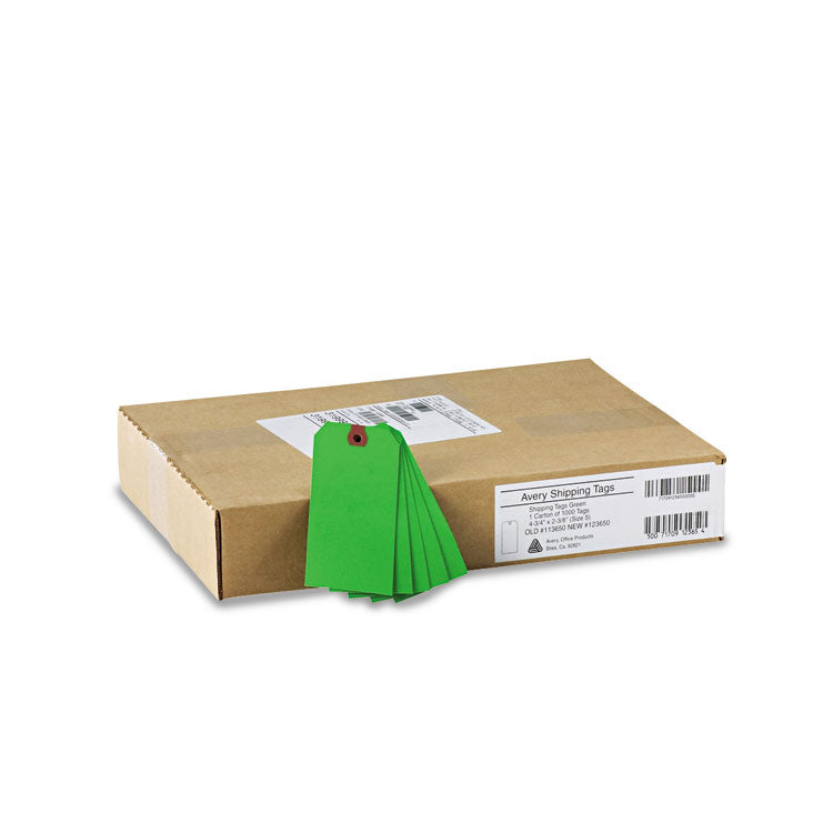 Unstrung Shipping Tags, 11.5 pt Stock, 4.75 x 2.38, Green, 1,000/Box 3