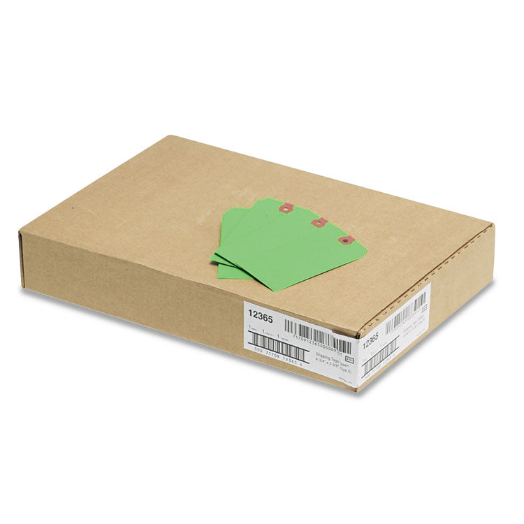 Unstrung Shipping Tags, 11.5 pt Stock, 4.75 x 2.38, Green, 1,000/Box 2