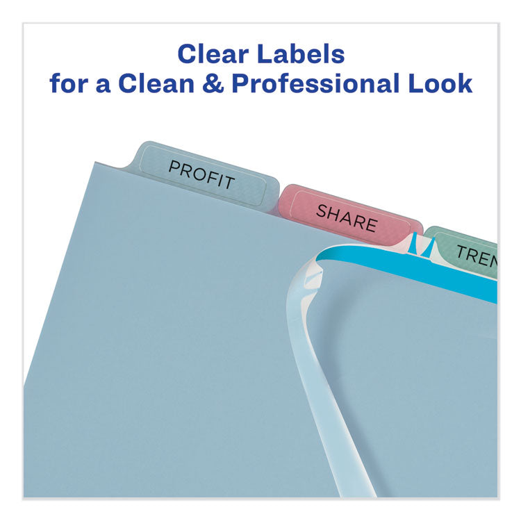 Print and Apply Index Maker Clear Label Plastic Dividers with Printable Label Strip, 5-Tab, 11 x 8.5, Assorted Tabs, 5 Sets 3