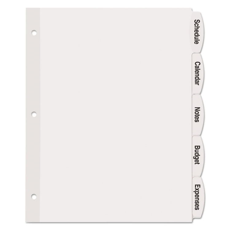 Big Tab Printable White Label Tab Dividers, 5-Tab, 11 x 8.5, White, 20 Sets 2