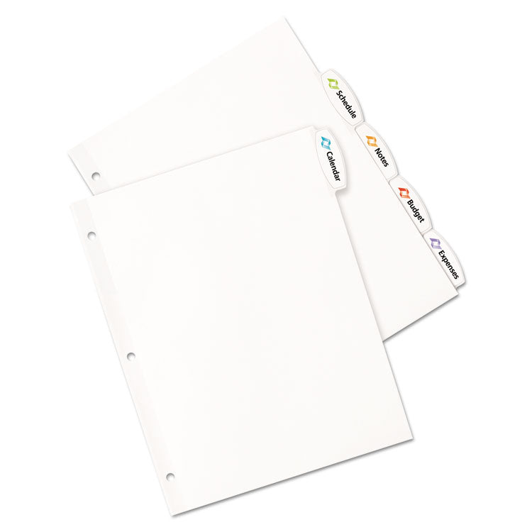 Big Tab Printable White Label Tab Dividers, 5-Tab, 11 x 8.5, White, 20 Sets 6