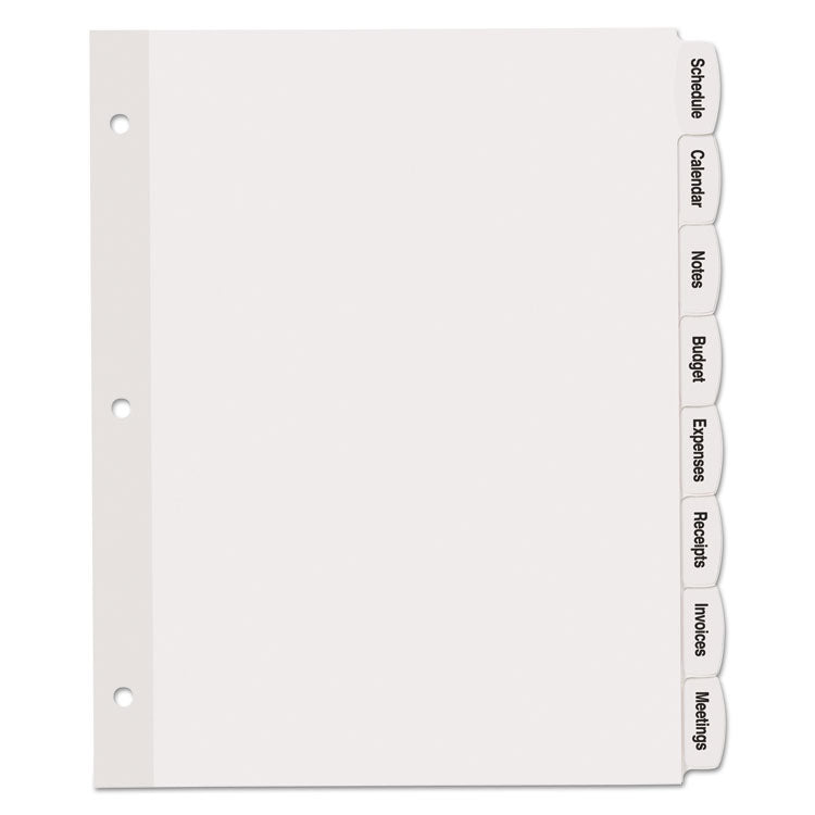 Big Tab Printable White Label Tab Dividers, 8-Tab, 11 x 8.5, White, 20 Sets 2