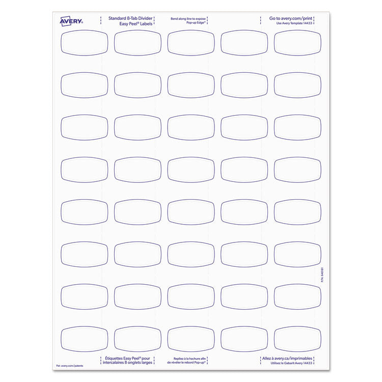 Big Tab Printable White Label Tab Dividers, 8-Tab, 11 x 8.5, White, 20 Sets 6