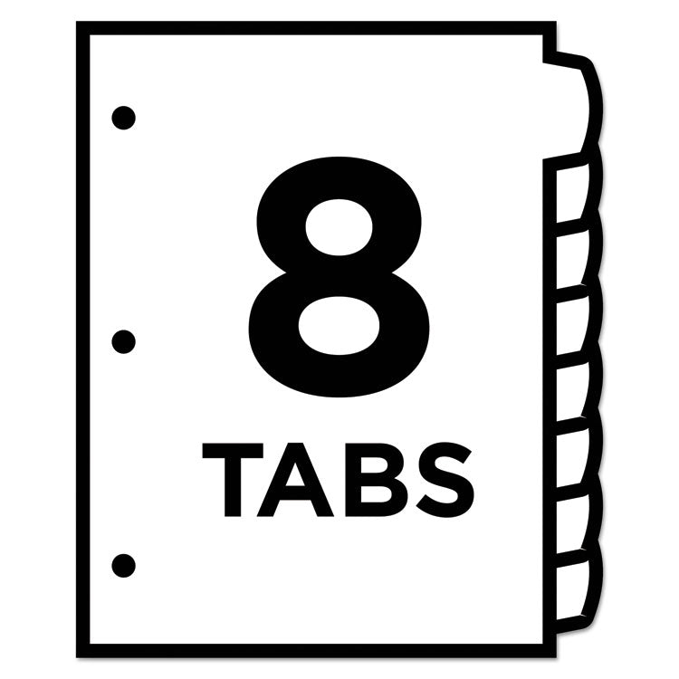 Big Tab Printable White Label Tab Dividers, 8-Tab, 11 x 8.5, White, 20 Sets 7