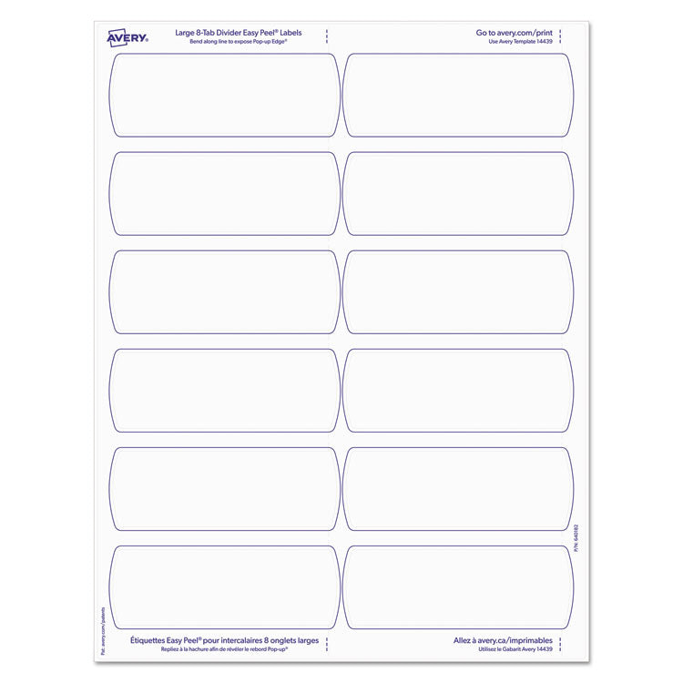 Big Tab Printable Large White Label Tab Dividers, 8-Tab, 11 x 8.5, White, 20 Sets 5