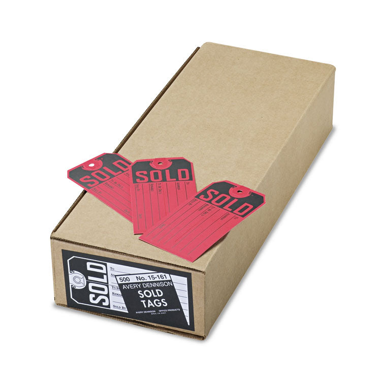 Sold Tags, Paper, 4.75 x 2.38, Red/Black, 500/Box 2