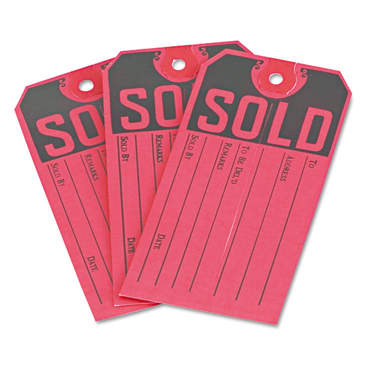 Sold Tags, Paper, 4.75 x 2.38, Red/Black, 500/Box 3