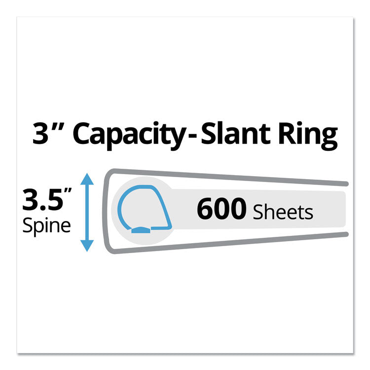 Durable View Binder With Durahinge And Slant Rings, 3 Rings, 3" Capacity, 11 X 8.5, White, 4/pack 9