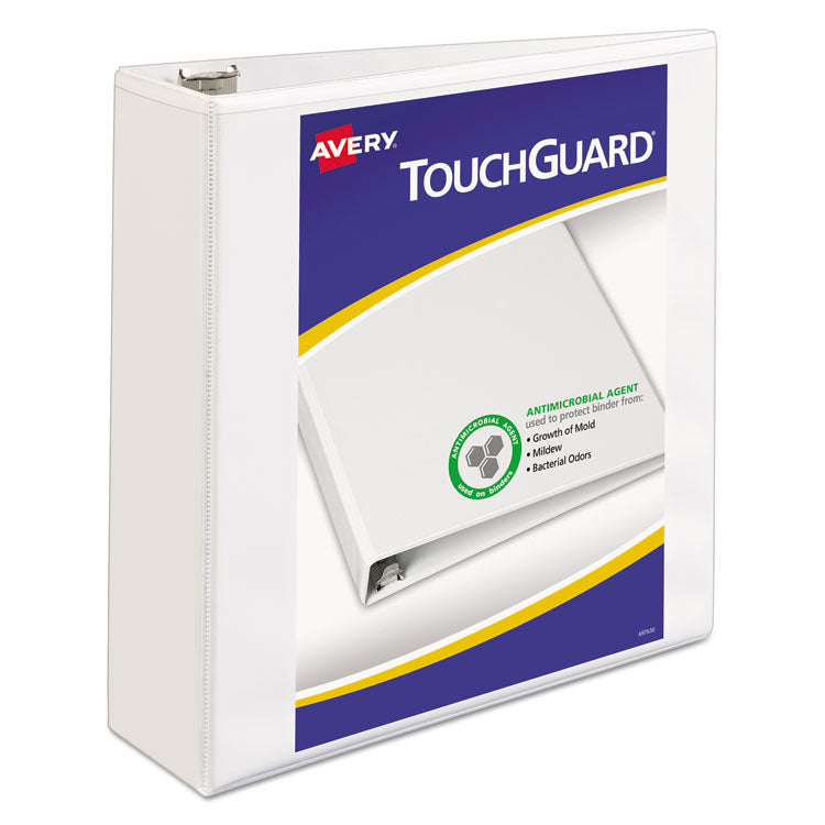 Touchguard Protection Heavy-Duty View Binders With Slant Rings, 3 Rings, 3" Capacity, 11 X 8.5, White 1