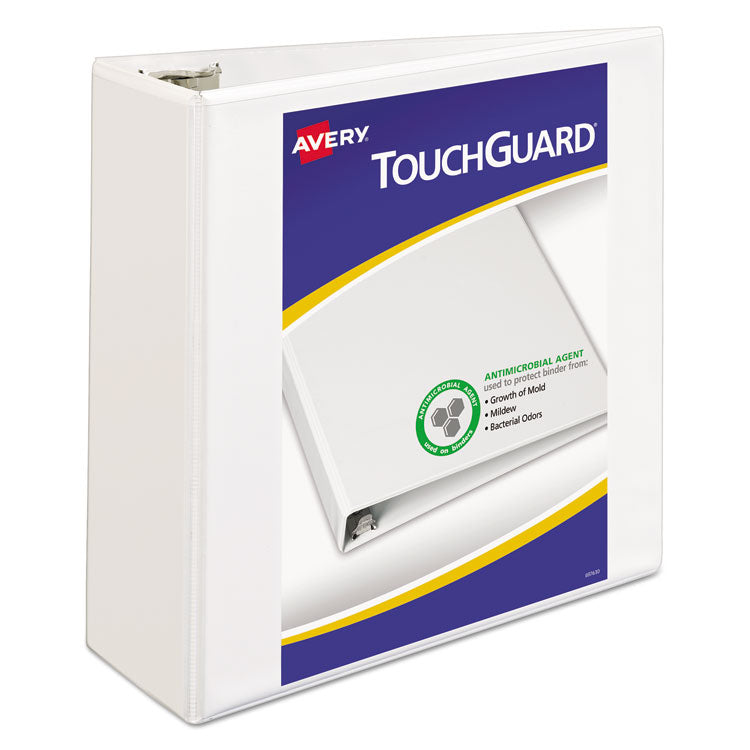 Touchguard Protection Heavy-Duty View Binders With Slant Rings, 3 Rings, 4" Capacity, 11 X 8.5, White 1