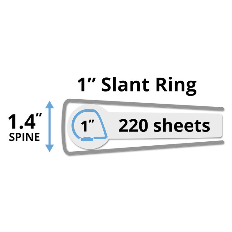 Durable View Binder With Durahinge And Slant Rings, 3 Rings, 1" Capacity, 11 X 8.5, White, 4/pack 2