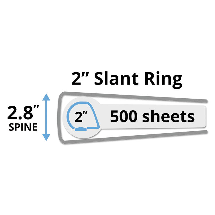 Durable View Binder With Durahinge And Slant Rings, 3 Rings, 2" Capacity, 11 X 8.5, White, 4/pack 2