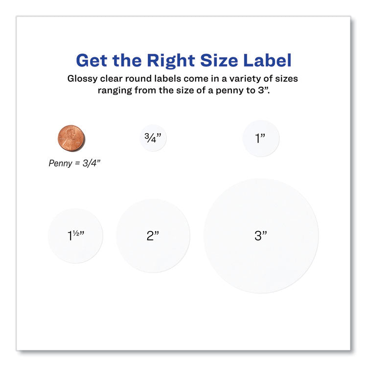 Round Print-To-The Edge Labels With Sure Feed And Easy Peel, 2" Dia, Glossy Clear, 120/pk 8