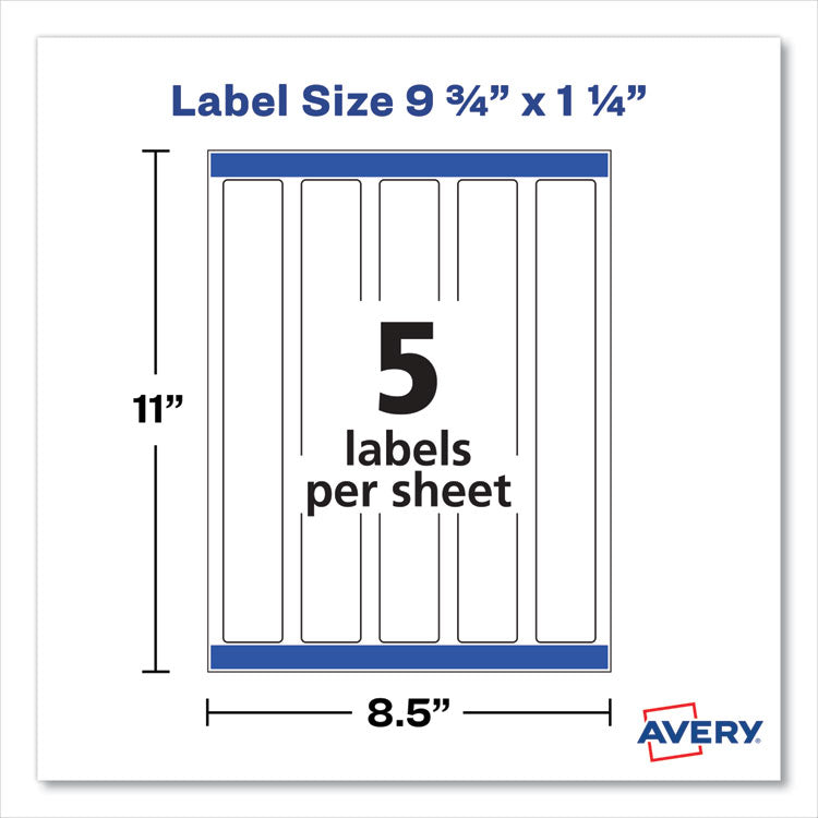 Water-Resistant Wraparound Labels w/ Sure Feed, 9.75 x 1.25, White, 40/Pack 7