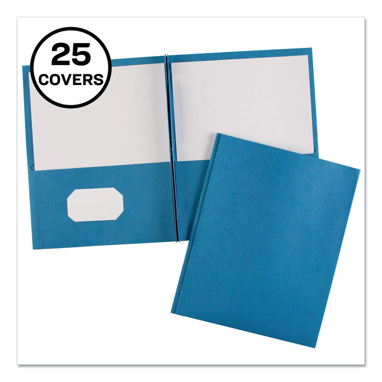 Two-Pocket Folder, Prong Fastener, 0.5" Capacity, 11 X 8.5, Light Blue, 25/box 1