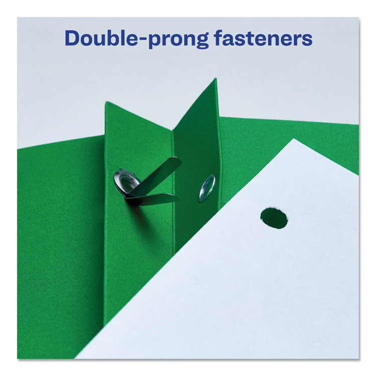 Two-Pocket Folder, Prong Fastener, 0.5" Capacity, 11 X 8.5, Green, 25/box 4