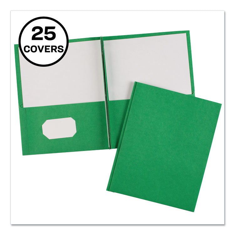 Two-Pocket Folder, Prong Fastener, 0.5" Capacity, 11 X 8.5, Green, 25/box 1