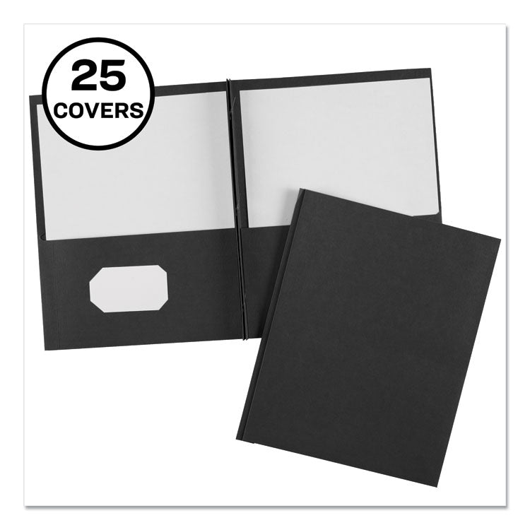 Two-Pocket Folder, Prong Fastener, 0.5" Capacity, 11 X 8.5, Black, 25/box 1