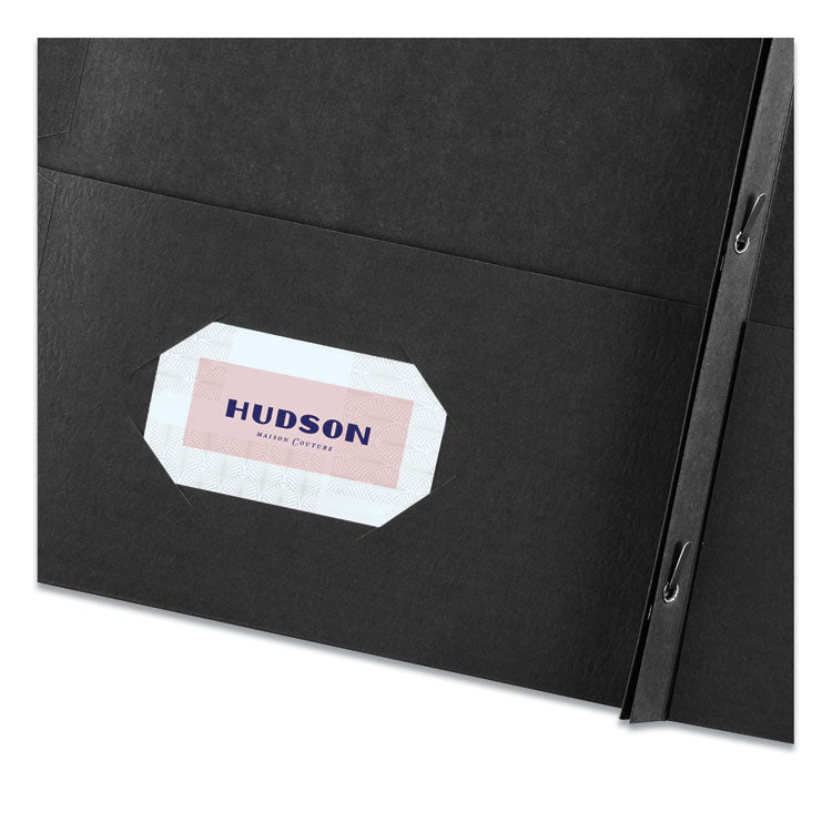 Two-Pocket Folder, Prong Fastener, 0.5" Capacity, 11 X 8.5, Black, 25/box 6