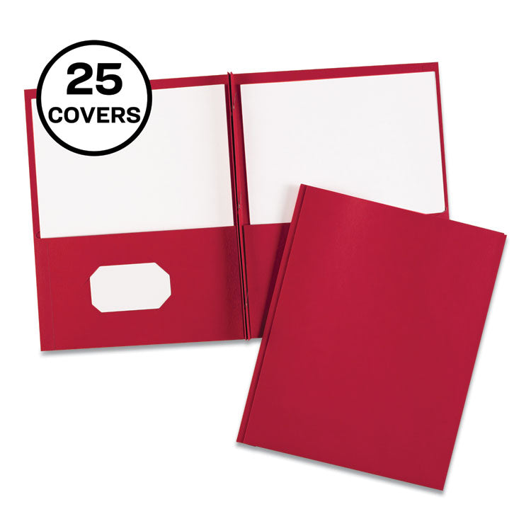 Two-Pocket Folder, Prong Fastener, 0.5" Capacity, 11 X 8.5, Red, 25/box 1