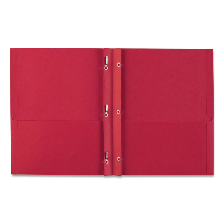 Two-Pocket Folder, Prong Fastener, 0.5" Capacity, 11 X 8.5, Red, 25/box 8