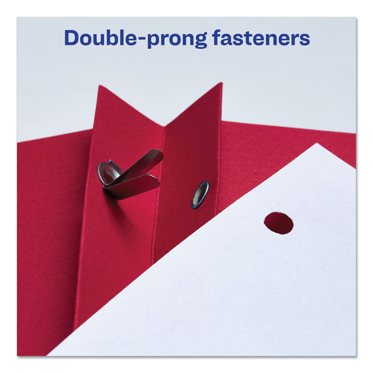 Two-Pocket Folder, Prong Fastener, 0.5" Capacity, 11 X 8.5, Red, 25/box 4