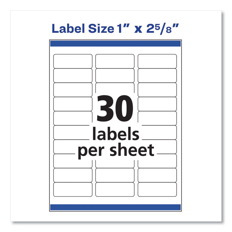 Easy Peel White Address Labels W/ Sure Feed Technology, Laser Printers, 1 X 2.63, White, 30/sheet, 100 Sheets/box 2