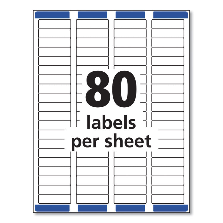 Easy Peel White Address Labels W/ Sure Feed Technology, Laser Printers, 0.5 X 1.75, White, 80/sheet, 100 Sheets/box 2