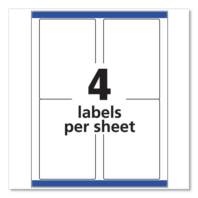 Shipping Labels W/ Trueblock Technology, Laser Printers, 3.5 X 5, White, 4/sheet, 100 Sheets/box 4