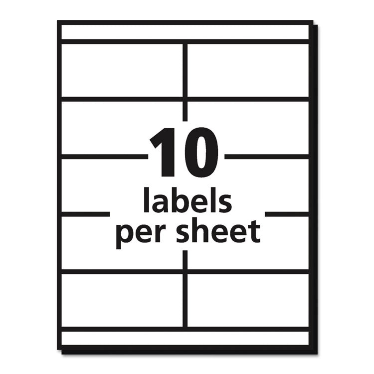 Copier Mailing Labels, Copiers, 2 X 4.25, White, 10/sheet, 100 Sheets/box 4