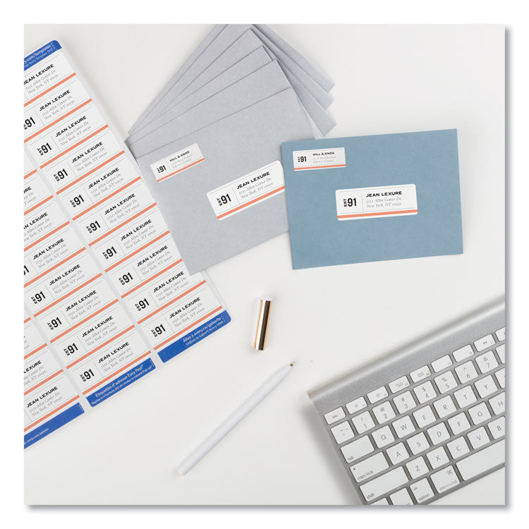 Easy Peel White Address Labels W/ Sure Feed Technology, Laser Printers, 1 X 2.63, White, 30/sheet, 250 Sheets/pack 4