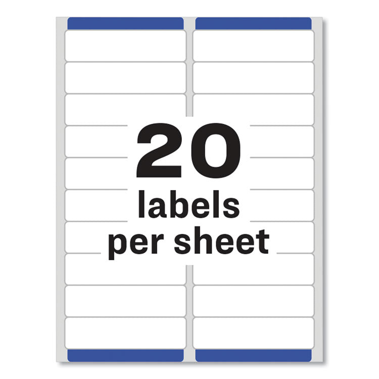 Easy Peel White Address Labels W/ Sure Feed Technology, Laser Printers, 1 X 4, White, 20/sheet, 250 Sheets/box 2