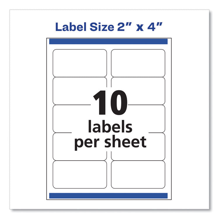 Shipping Labels W/ Trueblock Technology, Laser Printers, 2 X 4, White, 10/sheet, 250 Sheets/box 4