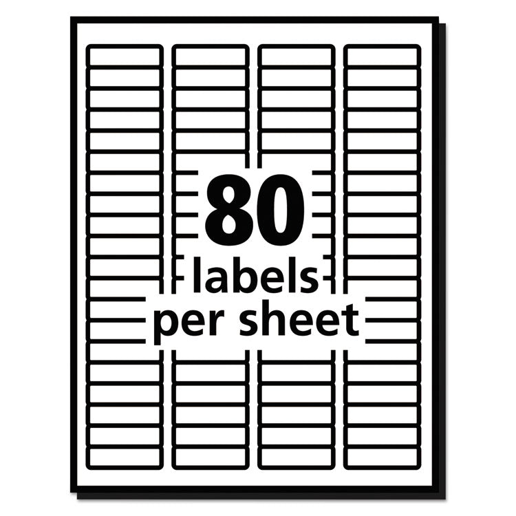 White Address Labels W/ Sure Feed Technology For Laser Printers, Laser Printers, 0.5 X 1.75, White, 80/sheet, 250 Sheets/box 5