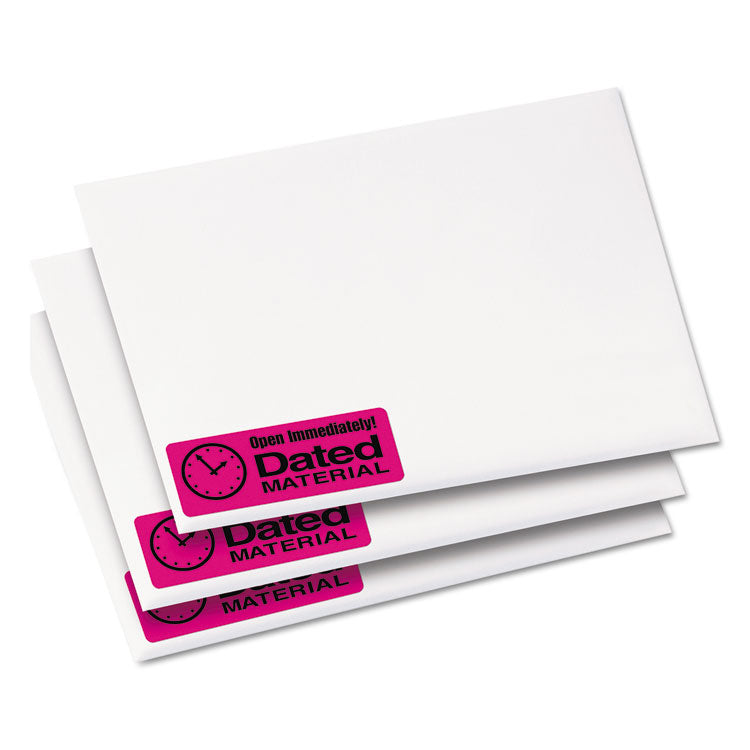 High-Visibility Permanent Laser ID Labels, 1 x 2.63, Neon Magenta, 750/Pack 7