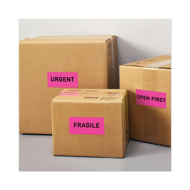 High-Visibility Permanent Laser Id Labels, 2 X 4, Neon Magenta, 1000/box 2