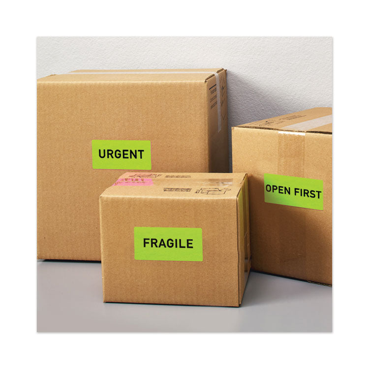 High-Visibility Permanent Laser Id Labels, 2 X 4, Neon Green, 1000/box 2