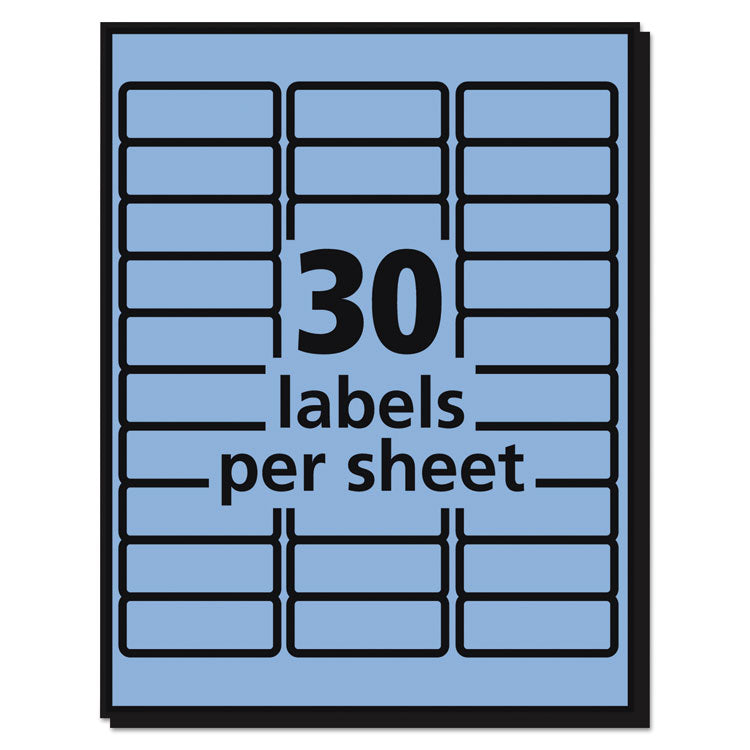 High-Visibility Permanent Laser ID Labels, 1 x 2.63, Pastel Blue, 750/Pack 6